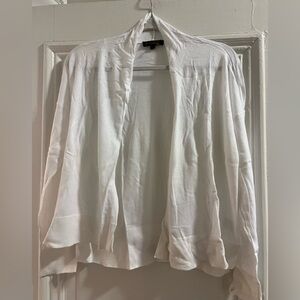 Donna Karan White Open Front cotton  Cardigan